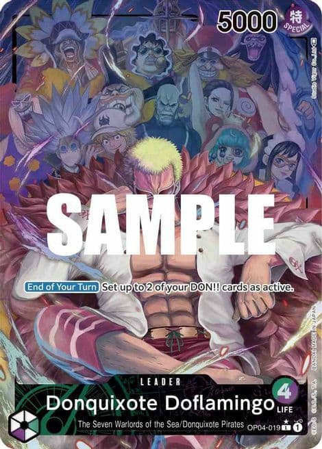 Donquixote Doflamingo — OP-04: Kingdoms of Intrigue (op04) — No. OP04-019a — Ver. Alternate Art — vAlternate Art