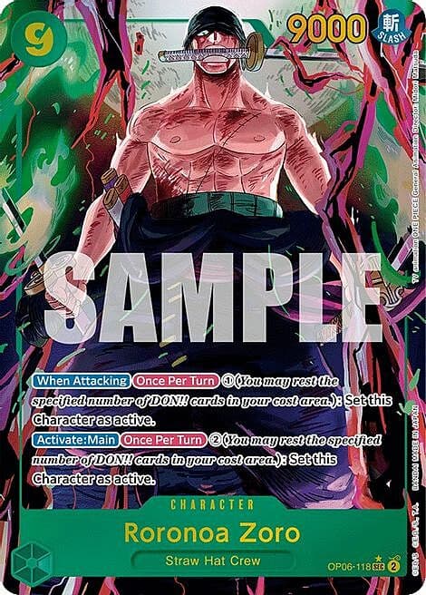 Roronoa Zoro — OP-06: Wings of the Captain (op06) — No. OP06-118a — Ver. Alternate Art — vAlternate Art