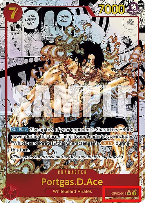 Portgas.D.Ace — PRB-01: The Best - Premium Booster (prb01) — No. OP02-013m — Ver. Alternate Art — vManga Panel Alternate Art | Reprint