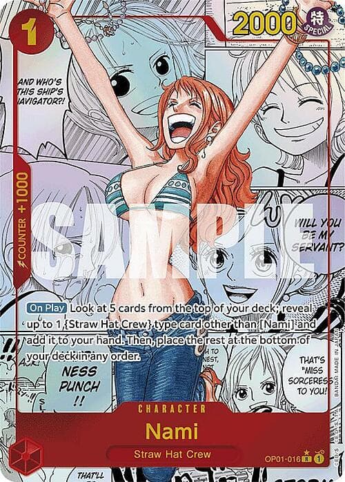 Nami — PRB-01: The Best - Premium Booster (prb01) — No. OP01-016m — Ver. Secret Rare — vManga Panel Alternate Art | Secret Rare