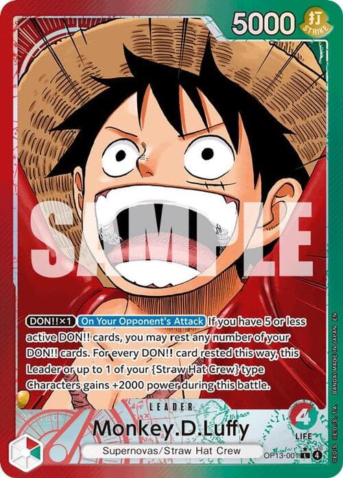 Monkey.D.Luffy — OP-13: Carrying on his Will (op13) — No. OP13-001a — Ver. Alternate Art — vAlternate Art